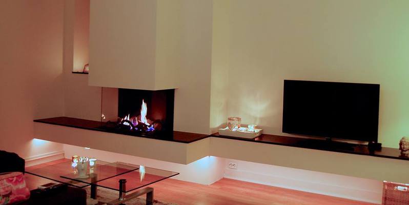 hip & happening woonkamer modern inbouw rechthoek driezijdig gas 