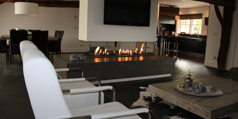 hip & happening modern inbouw schouw gas wit rechthoekig zaal rondom 