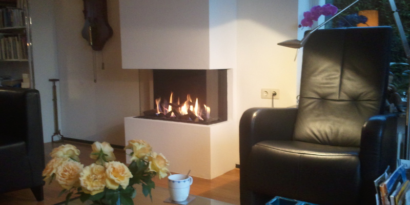 woonkamer modern inbouw schouw rechthoek licht & sprankelend driezijdig gas wit 