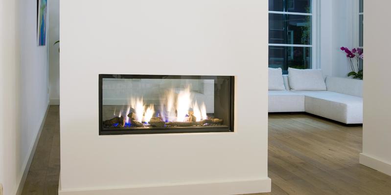 hip & happening woonkamer modern doorkijk inbouw rechthoek gas wit 