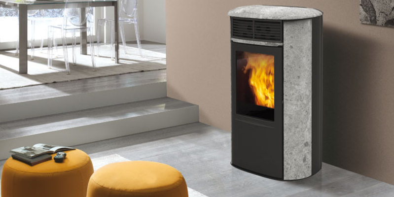 hip & happening woonkamer modern front vrijstaand pellet afgerond speksteen 