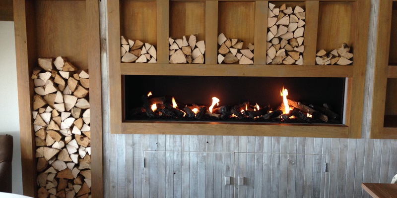 hip & happening woonkamer modern inbouw front gas rechthoekig zand 