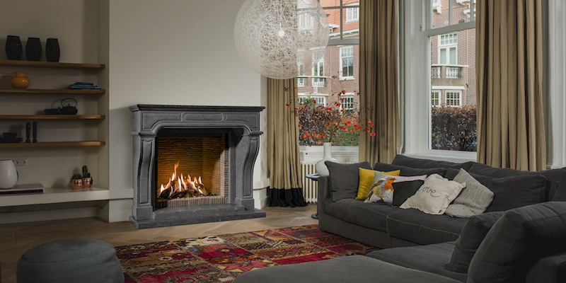 woonkamer vierkant stevig & rustiek inbouw front schouw gas klassiek beige 