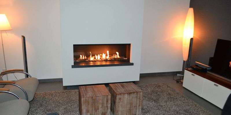woonkamer modern inbouw front rechthoek licht & sprankelend gas wit 