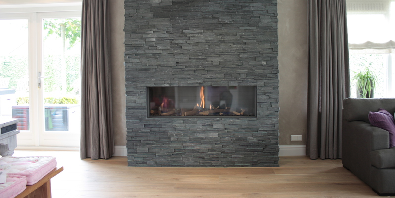 hip & happening woonkamer modern grijs inbouw front rechthoek gas 
