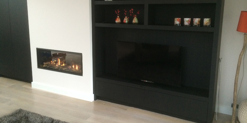 hip & happening woonkamer modern inbouw front rechthoek gas wit 