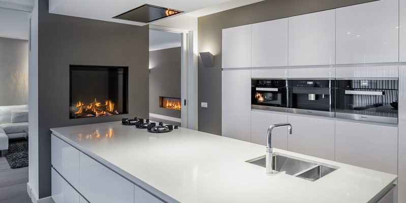 hip & happening modern grijs vierkant inbouw front gas keuken 