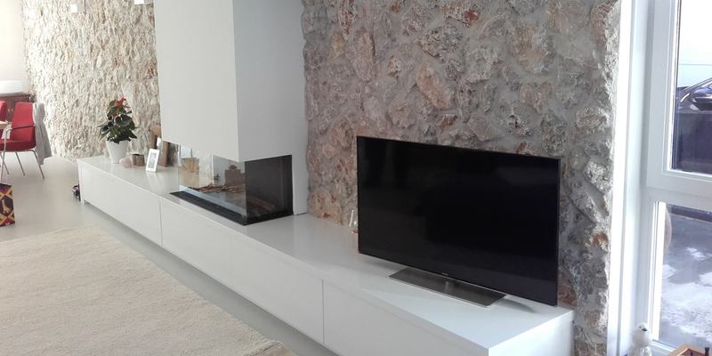 hip & happening woonkamer modern inbouw driezijdig gas wit rechthoekig 