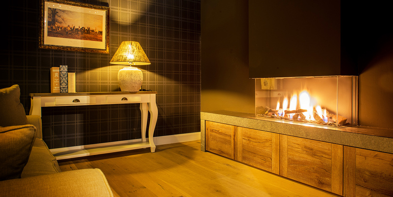 hip & happening woonkamer modern inbouw zwart driezijdig gas rechthoekig 
