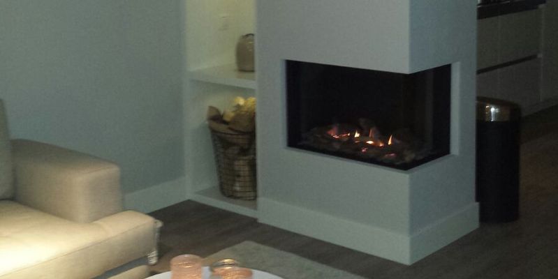 woonkamer modern inbouw licht & sprankelend gas wit tweezijdig rechthoekig 