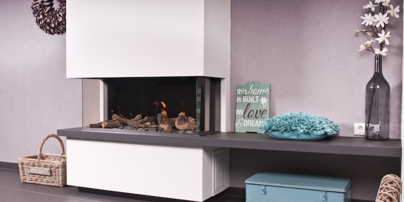 woonkamer modern inbouw licht & sprankelend driezijdig gas wit rechthoekig plateau  