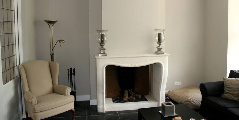 woonkamer vierkant front schouw gas klassiek sfeervol & klassiek beige open vuur 