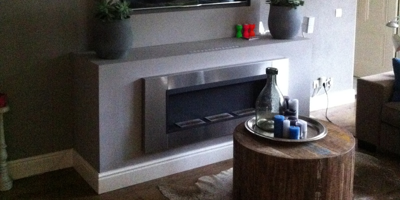 woonkamer modern stevig & rustiek inbouw front gel of bio-ethanol 