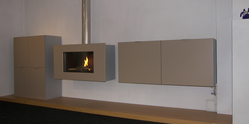 hip & happening woonkamer modern front rechthoek gas hangend zand bruin 