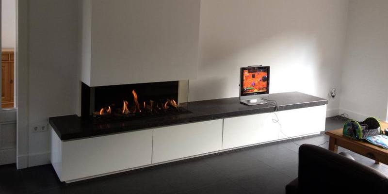 hip & happening woonkamer modern inbouw driezijdig gas wit rechthoekig 