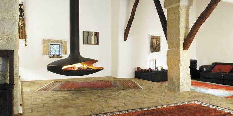 hip & happening woonkamer modern front zwart gas hangend half rond 