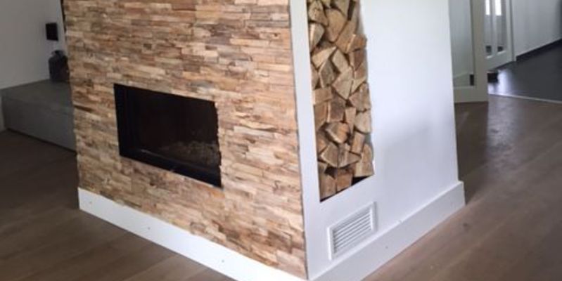 hip & happening woonkamer inbouw front hout 