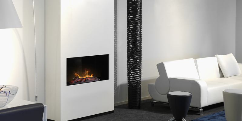 elektrisch hip & happening woonkamer modern inbouw front rechthoek zwart wit 