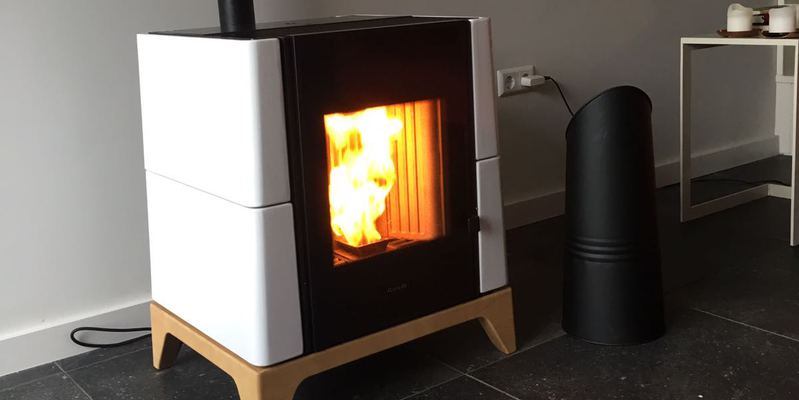 hip & happening woonkamer modern front vrijstaand pellet hoekig zwart wit 