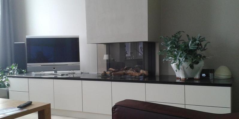 hip & happening woonkamer modern inbouw driezijdig gas wit rechthoekig 