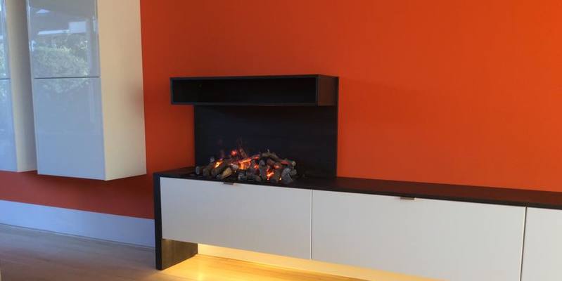 elektrisch woonkamer modern inbouw licht & sprankelend driezijdig rechthoekig rood 
