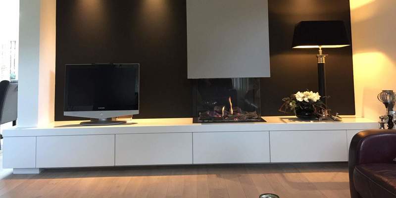 woonkamer modern inbouw licht & sprankelend driezijdig gas wit 