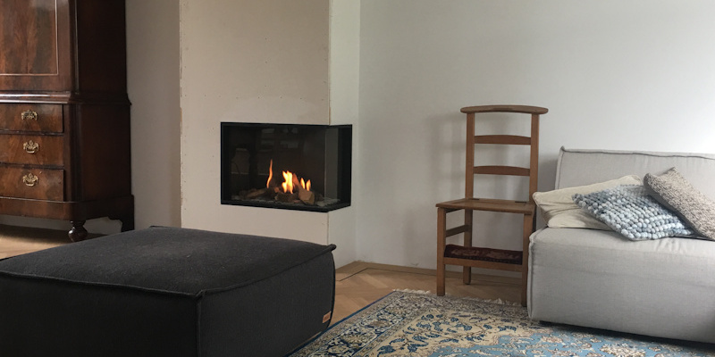 hip & happening woonkamer vierkant inbouw zwart gas tweezijdig 