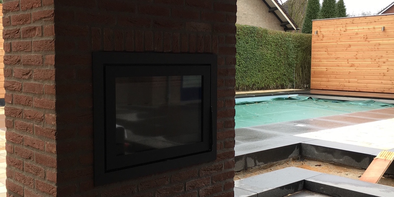 modern front schouw zwart sfeervol & klassiek hout rechthoekig buiten inzet 