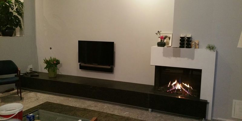 woonkamer inbouw zwart gas klassiek sfeervol & klassiek tweezijdig rechthoekig plateau  