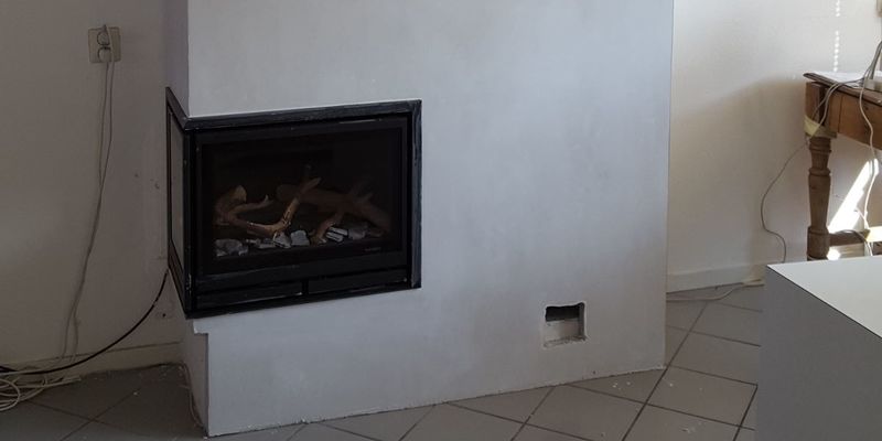 woonkamer modern stevig & rustiek inbouw gas tweezijdig hoekig zwart wit 