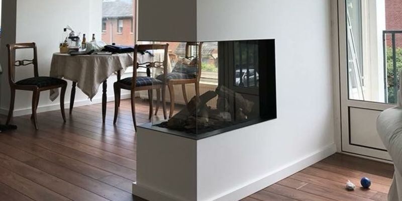 woonkamer modern inbouw rechthoek licht & sprankelend driezijdig gas zwart wit 