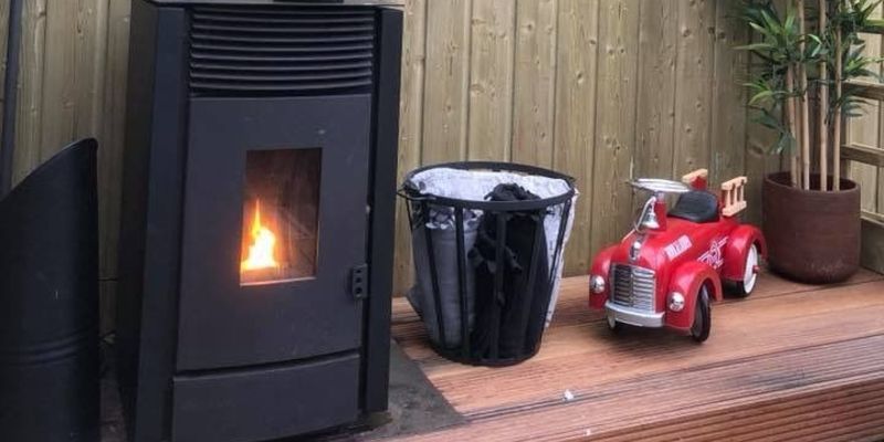 modern stevig & rustiek front zwart vrijstaand tuin pellet rechthoekig 