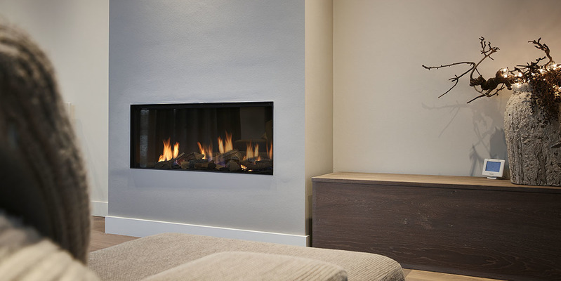 hip & happening woonkamer modern inbouw front zwart rechthoek gas 