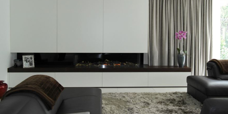 hip & happening woonkamer modern inbouw zwart gas tweezijdig 