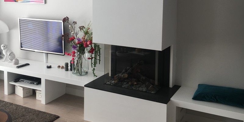 woonkamer inbouw licht & sprankelend driezijdig gas 