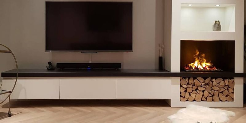 elektrisch woonkamer inbouw front rechthoek licht & sprankelend klassiek wit 