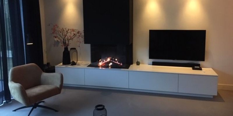 woonkamer modern inbouw rechthoek licht & sprankelend driezijdig gas wit 
