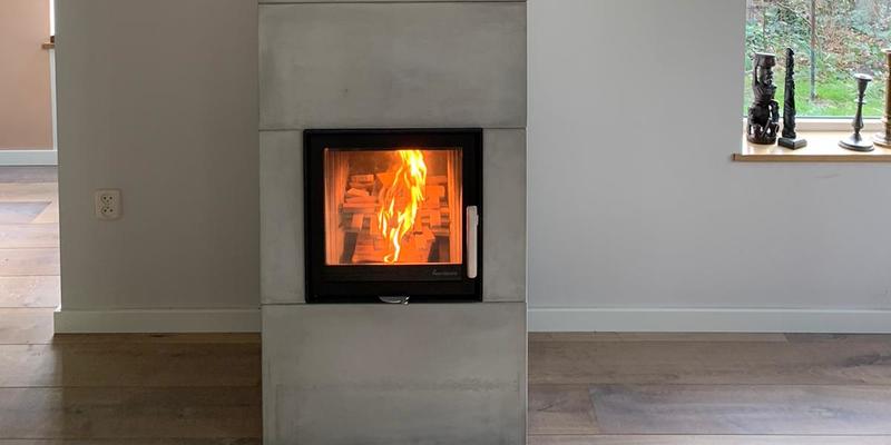 woonkamer modern grijs vierkant front vrijstaand hout stoer 