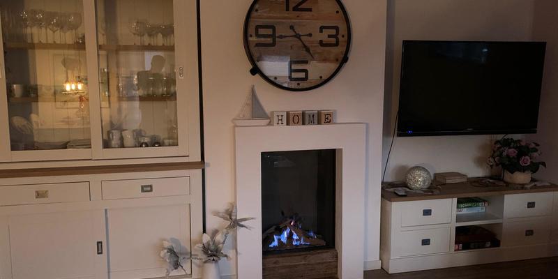 woonkamer inbouw front schouw rechthoek gas wit landelijk landelijk 