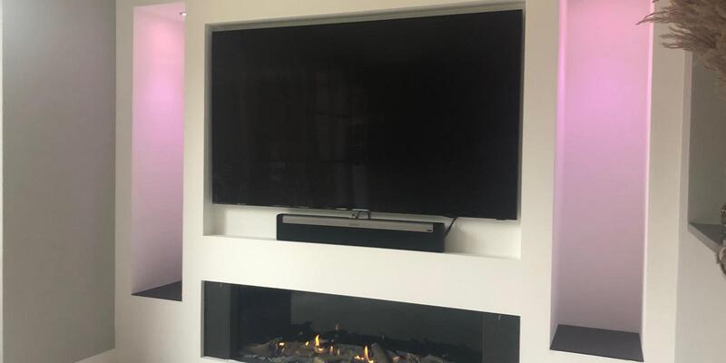 elektrisch hip & happening woonkamer modern inbouw front rechthoek wit 