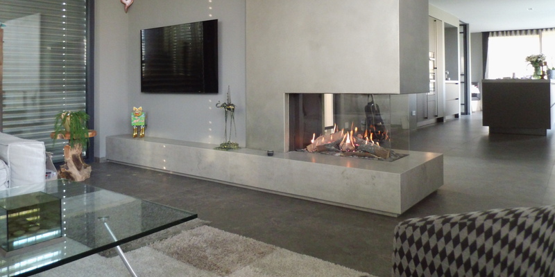 hip & happening woonkamer modern grijs inbouw rechthoek driezijdig gas 